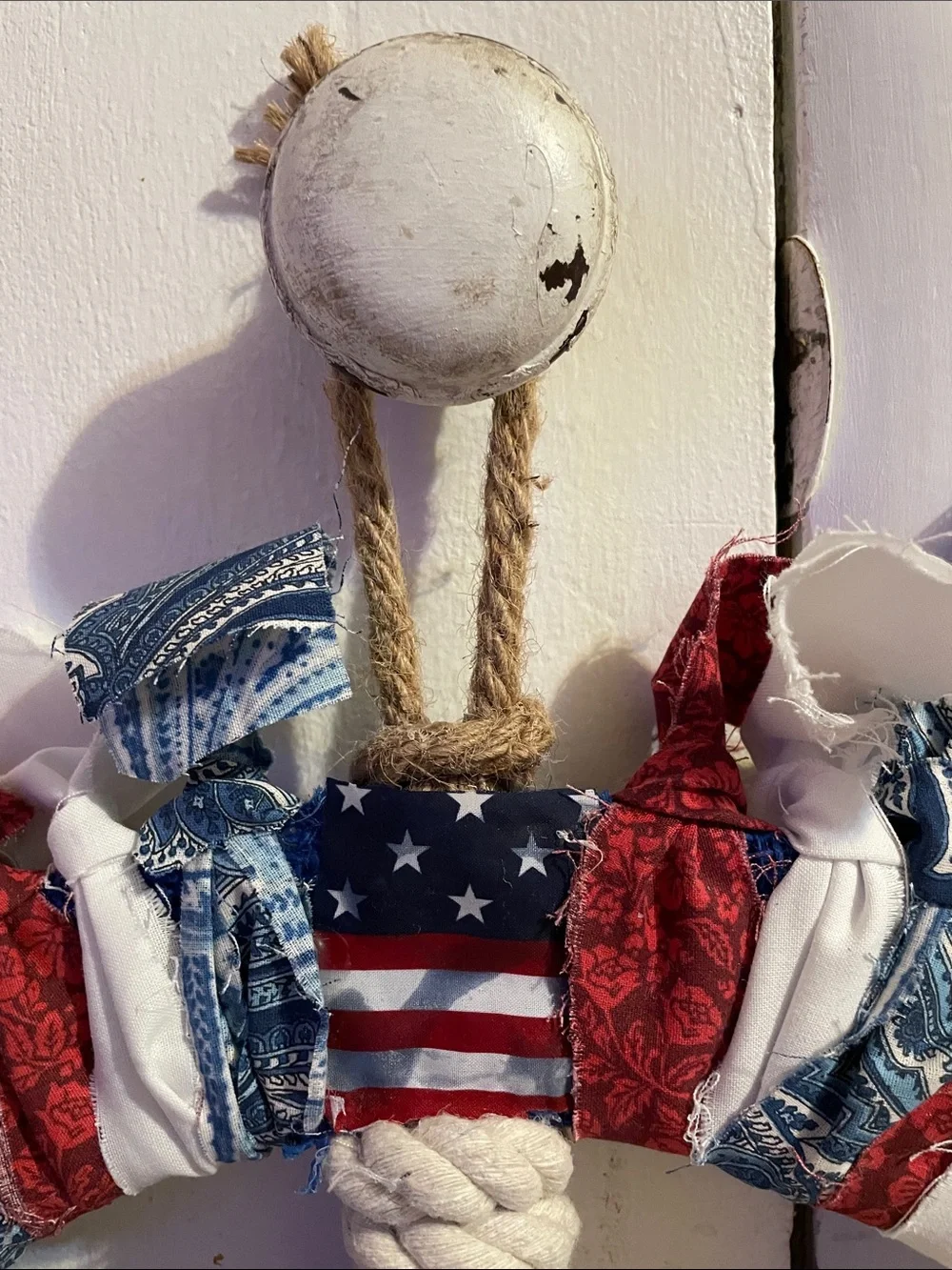 Patriotic Red White Blue Peace Wreath